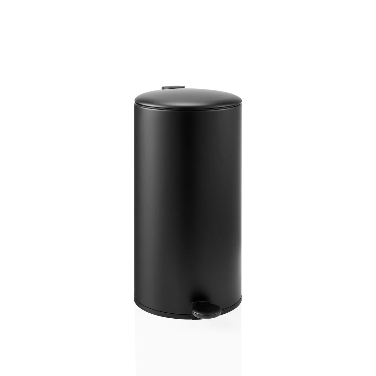 Svart Papperskorg CLEAN STEP 2 med lock och pedal från hjh OFFICE – 360-gradersvy (framifrån 15°)