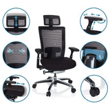 Hög kontorsstol NOVA PRO I i svart med olika inställningsmöjligheter från hjh OFFICE