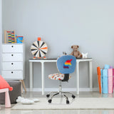 Snurrstol för barn KID BUBBLE med färgglatt motiv och blått ryggstöd från hjh OFFICE