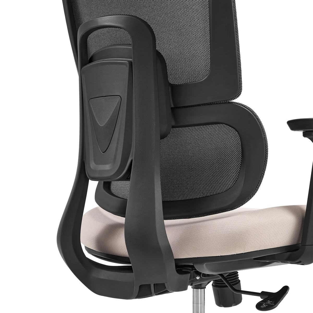 Baksidan av ryggstödet med nättyg på Professionell kontorsstol Ergomy Pro från hjh OFFICE