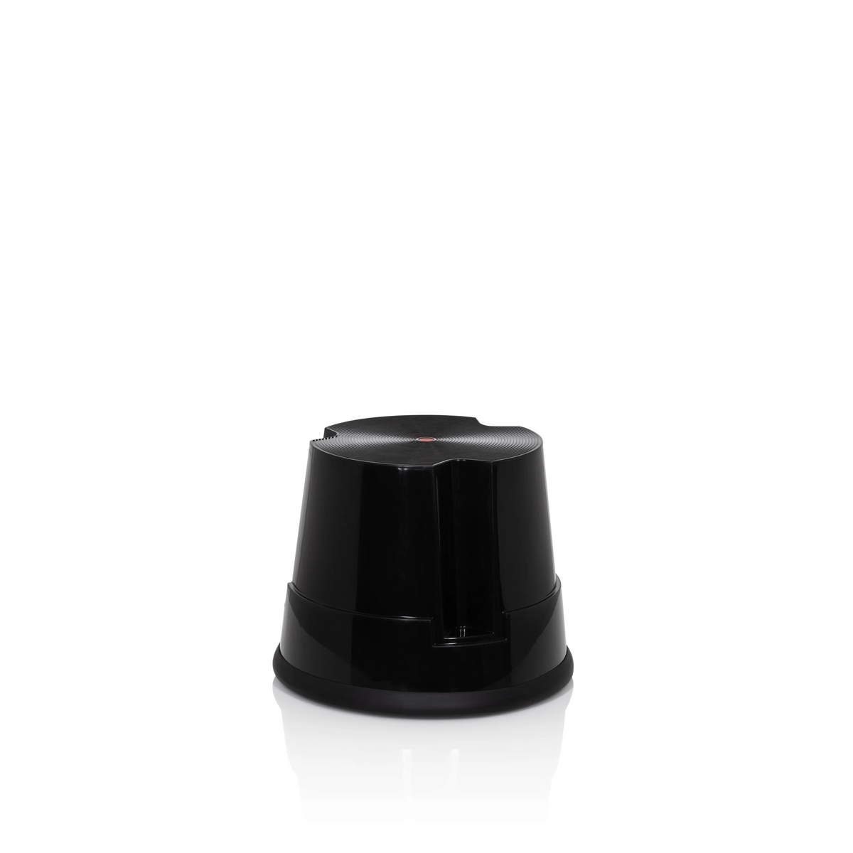 Schwarzer Tritthocker TIO-S mit rutschfester Oberfläche von hjh OFFICE – 360-Grad-Ansicht (Frontansicht 20°)
