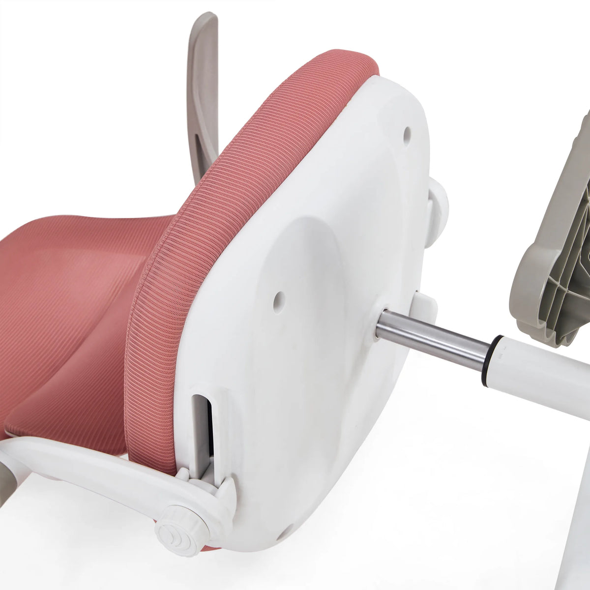Baksidan av sitsen och gasfjädern på Kiddy Smart Step snurrstol för barn i rosa från hjh OFFICE