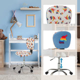 Snurrstol för barn KID BUBBLE med regnbågsmotiv, pop-it-leksak på ryggstödet och höjdjusterbar fot från hjh OFFICE
