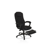 Svart Home Office chefsfåtölj RELAX CL190 med armstöd och femhjulig fotkorsbas från MyBuero – 360-gradersvy (snett framifrån 40°)