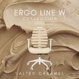 Professionell kontorsstol ERGO LINE W i färgen Salted Caramel med vit ram och hjul från hjh OFFICE