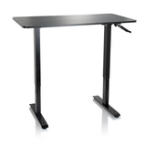 Svart Ståskrivbord STAND CR med vev för höjdjustering från hjh OFFICE – 360-gradersvy (framifrån 20°)