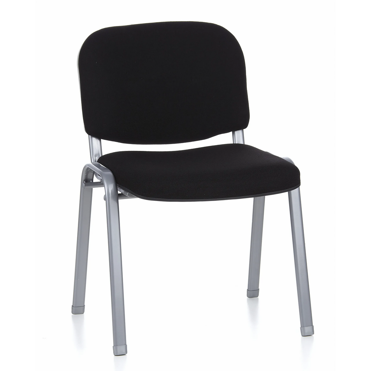 Svart fyrbent stol XT 600 S med silverfärgat underrede från hjh OFFICE – 360-gradersvy (framifrån 20°)