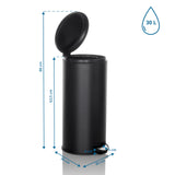Måttsättning av papperskorg CLEAN STEP med 30 liters volym och 88 cm total höjd från hjh OFFICE
