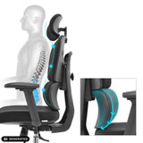 Svankstöd och nackstöd på den professionella kontorsstolen Ergomy F 2 från hjh OFFICE (AI-genererad bild)