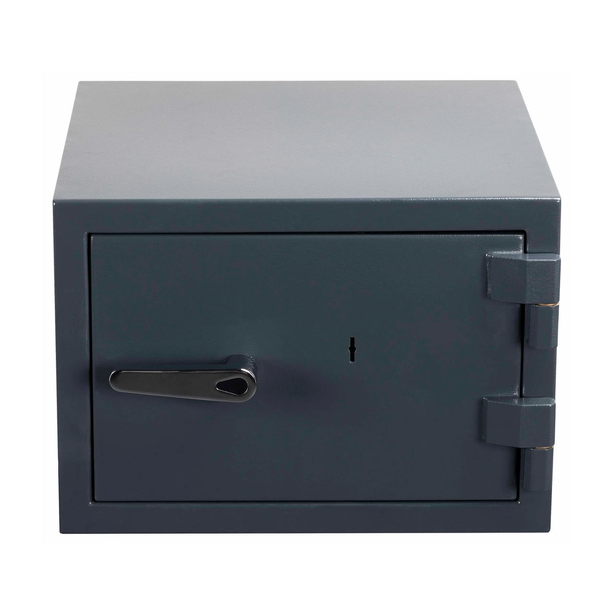 Antracitgrått kassaskåp Safe Compact Pro med ett dörrhandtag och en låscylinder från hjh OFFICE