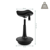 Måttskiss av ståstol Balance Sit Ergo med en höjd på 60–83 cm från hjh OFFICE