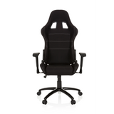 Svart Spelstol GAME FORCE med nackstöd, armstöd och femhjulig fotkorsbas från hjh OFFICE – 360-gradersvy (framifrån 0°)