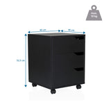Måttritning av rullcontainer ORGANISER I med 40 × 40 × 52,5 cm och maximal belastning 10 kg från hjh OFFICE