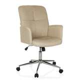 Beige Home Office kontorsstol SOLAO 400 med vadderade armstöd och femhjulig stjärnfot från hjh OFFICE – 360-gradersvy (snett framifrån 30°)