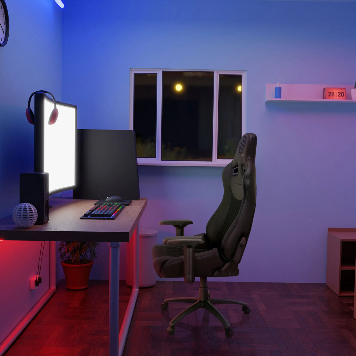Svart Spelstol GAMEBREAKER SX 04 med högt ryggstöd och armstöd från hjh OFFICE