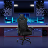 Svart Spelstol GAMEBREAKER SX 04 med quiltad sömdesign och justerbara armstöd från hjh OFFICE