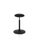 Svart ståstol BALANCE SIT med rund sits och cirkelformad fot från hjh OFFICE – 360-gradersvy (framifrån 20°)