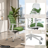 Professionell kontorsstol ERGO LINE W i Mystic Forest med detaljvyer från hjh OFFICE (AI-genererad bild)