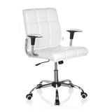 Vit Home Office kontorsstol ERNESTO med quiltad stoppning och femhjulig fotkorsbas från hjh OFFICE – 360-gradersvy (snett framifrån 40°)