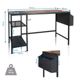 Teknisk ritning av Skrivbord WORKSPACE H I med 120 × 60 cm och en bärförmåga på 100 kg från hjh OFFICE
