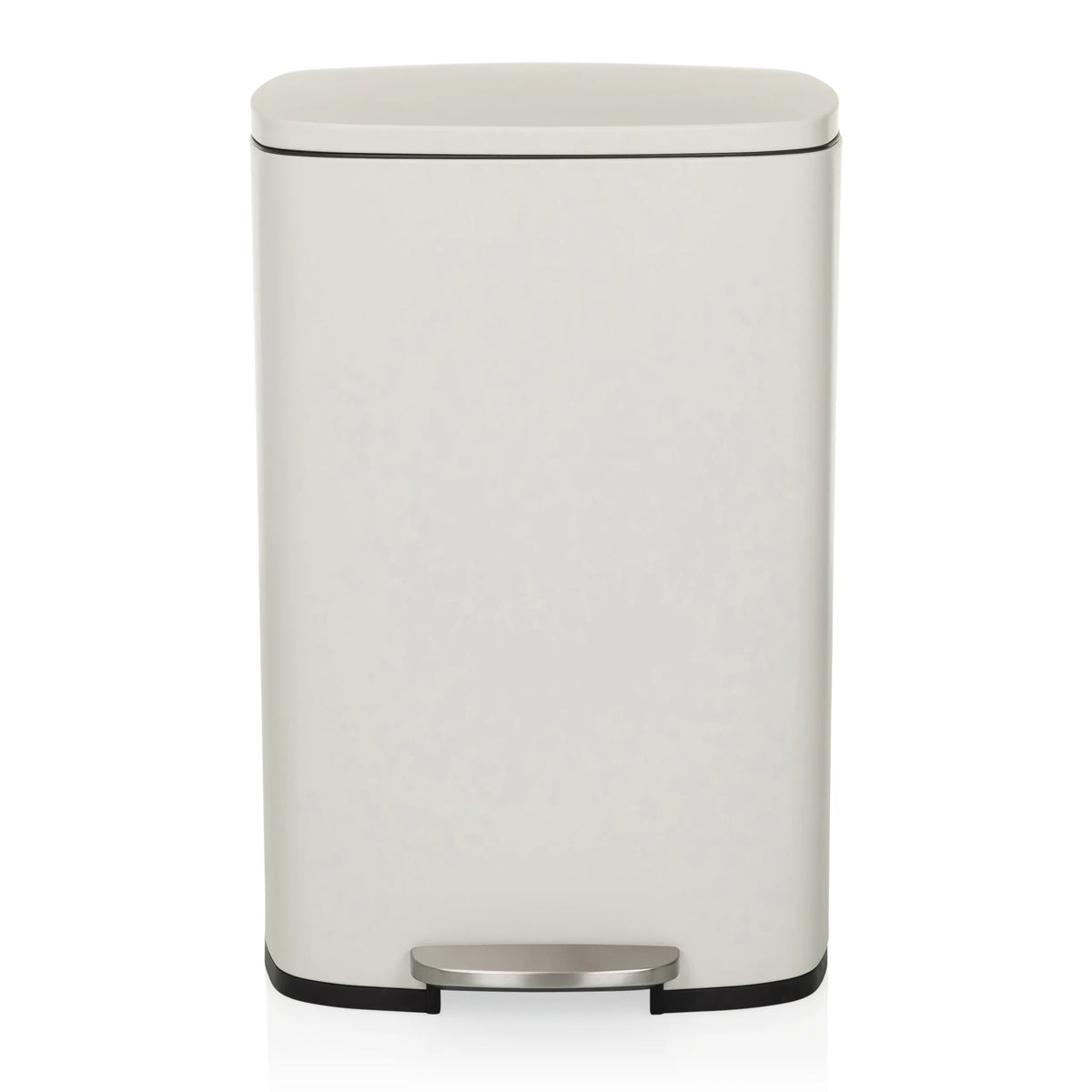 Beige papperskorg CLEAN XV med lock och fotpedal från hjh OFFICE – 360-gradersvy (framifrån 0°)