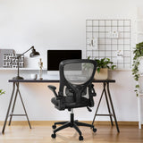 Svart Home Office kontorsstol BELIO med nätryggstöd och armstöd från hjh OFFICE