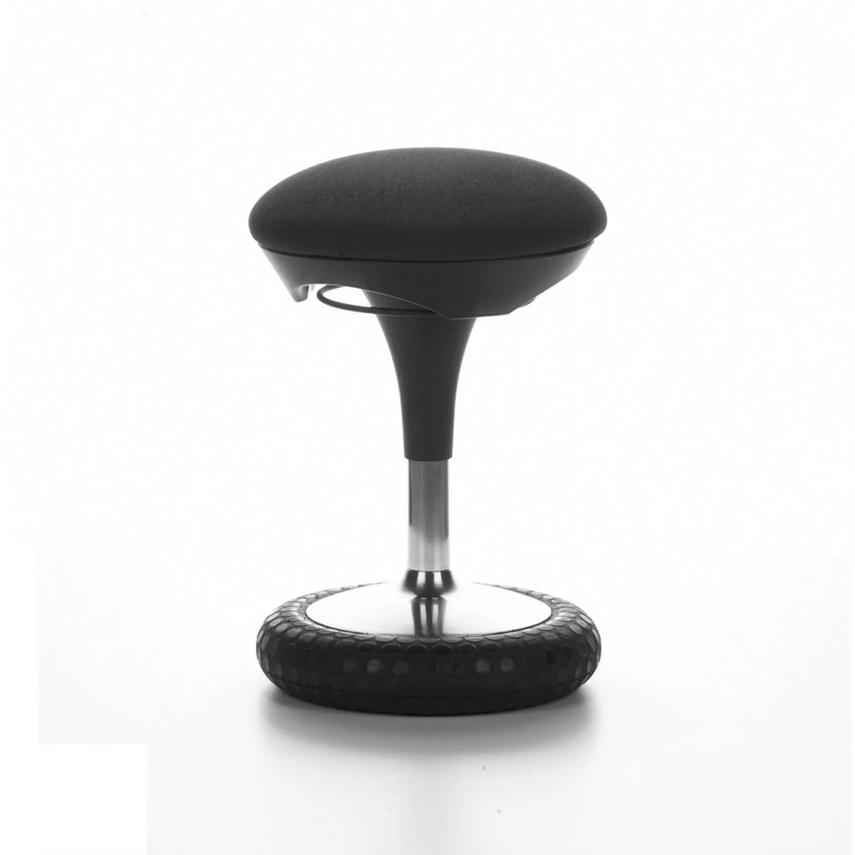 Svart ståstol SITNESS 20 med vadderad sits och rund fot från Topstar – 360-gradersvy (sidoprofil 80°)