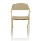 Beige hopfällbar stol SCANDIO med armstöd och trästomme från hjh OFFICE – 360-gradersvy (framifrån 0°)