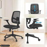 Home Office kontorsstol Malio i svart med justerbart ryggstöd och armstöd från hjh OFFICE (AI-genererad bild)