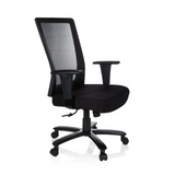 Svart snurrstol XXL EXTENDER med nätrygg och femhjulig fotkorsbas från hjh OFFICE – 360-gradersvy (snett framifrån 60°)