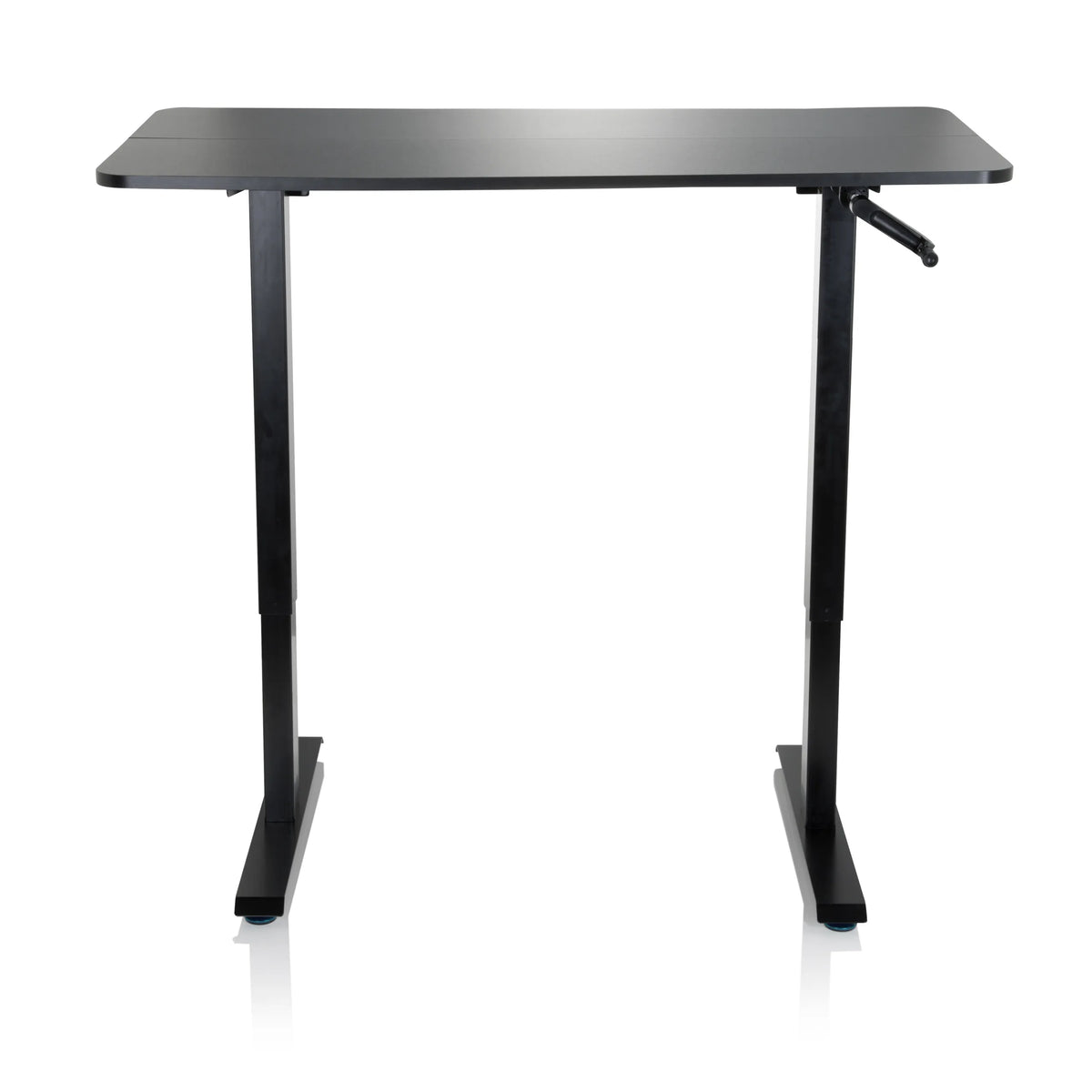 Svart Ståskrivbord STAND CR med vev för höjdjustering från hjh OFFICE – 360-gradersvy (framifrån 0°)