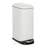 Vit papperskorg CLEAN SLIM med fotpedal och rundat lock från hjh OFFICE – 360-gradersvy (snett framifrån 30°)