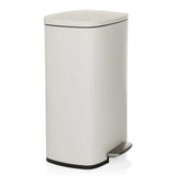 Beige papperskorg CLEAN XV med lock och fotpedal från hjh OFFICE – 360-gradersvy (snett framifrån 60°)