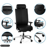 Justerbara funktioner på den professionella kontorsstolen PRO-TEC XXL i svart från hjh OFFICE (AI-genererad bild)