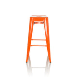 Orange Barstol VANTAGGIO HIGH med fyra ben och integrerade fotstöd från hjh OFFICE – 360-gradersvy (framifrån 0°)