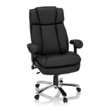 Svart snurrstol BUILDER XXL I i konstläder med stjärnfot och fem hjul från hjh OFFICE – 360-gradersvy (framifrån 20°)