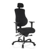 Svart XXL snurrstol 24 HOURS BASIC med tygbeklädnad, nackstöd och armstöd från hjh OFFICE