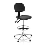 Svart Bardiskstol TOP WORK 24 I med fotring och femstjärnig metallfot från hjh OFFICE