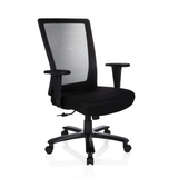 Svart snurrstol XXL EXTENDER med nätrygg och femhjulig fotkorsbas från hjh OFFICE – 360-gradersvy (snett framifrån 40°)