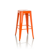 Orange Barstol VANTAGGIO HIGH med fyra ben och integrerade fotstöd från hjh OFFICE – 360-gradersvy (framifrån 15°)