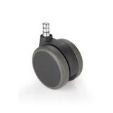 Svarta Stol på hjul 5x ROLO No-Noise 11mm/75mm för hårda golv med silverfärgad metallstift från hjh OFFICE – 360-gradersvy (bakifrån 180°)
