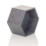 Grå sexkantig skärmvägg FLEXMIUT STORE S i filt från hjh OFFICE – 360-gradersvy (snett framifrån 45°)