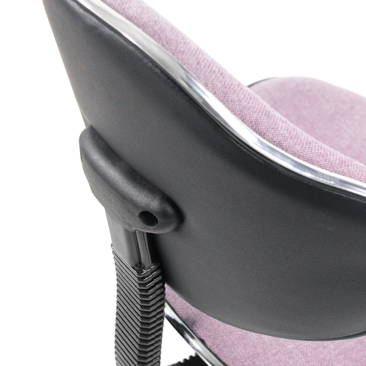 Ryggstöd på KIDDY GTI-3 snurrstol för barn i rosa med svart plastskal och kromram från hjh OFFICE