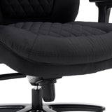 Svart quiltat tygsäte på XXL Pullmann Gen2 snurrstol från hjh OFFICE