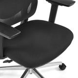 Svart sits och armstöd på den professionella kontorsstolen Ergosento med blank stjärnfot från hjh OFFICE