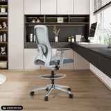 Grå Top Work 44 W bardiskstol med fotring och nätryggstöd från hjh OFFICE (AI-genererad bild)