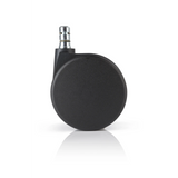 Svarta hjul 5x ROLO No-Noise 11mm/75mm för mattgolv med metallstift från hjh OFFICE – 360-gradersvy (bakifrån 180°)
