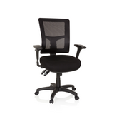 Svart Professionell chefsfåtölj IMPACT PRO med nätrygg och femstjärnig fotkorsbas med hjul från hjh OFFICE – 360-gradersvy (framifrån 20°)