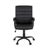 Svart Home Office chefsfåtölj ERGOSMOOTH BIG med quiltad klädsel och femhjulig bas från hjh OFFICE – 360-gradersvy (framifrån 0°)