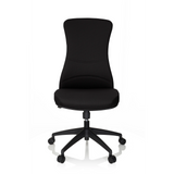 Svart Professionell kontorsstol OFFICE XT med stjärnfot och fem hjul från hjh OFFICE – 360-gradersvy (framifrån 0°)